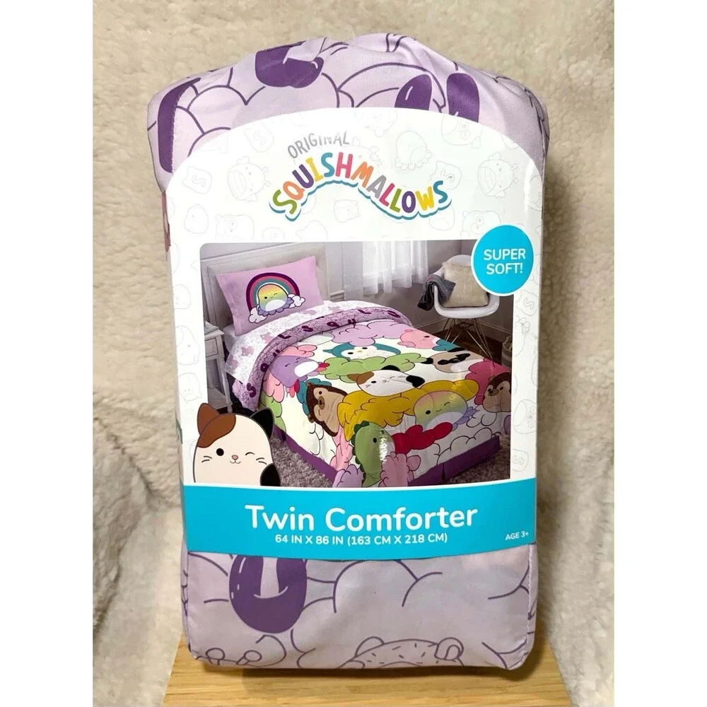 Squishmallows Twin Reversible Kids Comforter Plush Blanket NEW